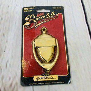 New Ives Solid Brass Door Knocker Small Shiny Bright Artisan Collection